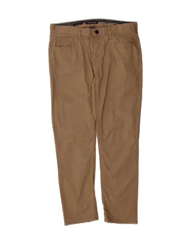 Relaxed Dresses MICHAEL KORS Mens Parker Slim Fit Casual Trousers W33 L30 Brown Cotton