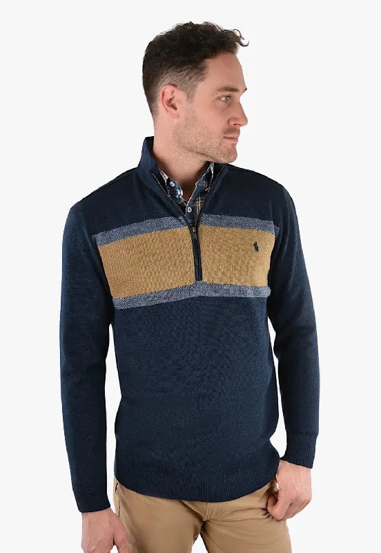 Simple Solid Color Thomas Cook Mens Johnson Stripe Merino Blend Rugby