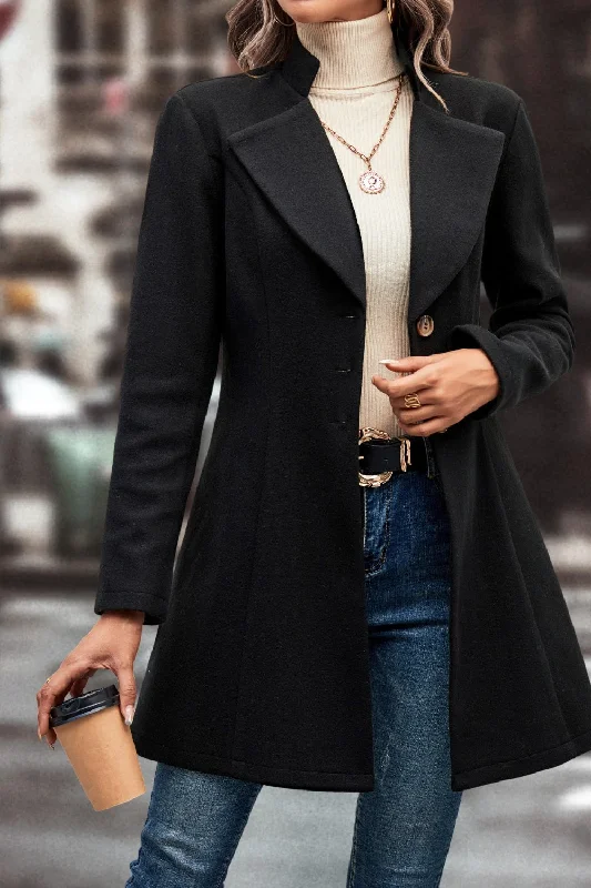 Cozy Fit Lapel Collar Button Down Coat