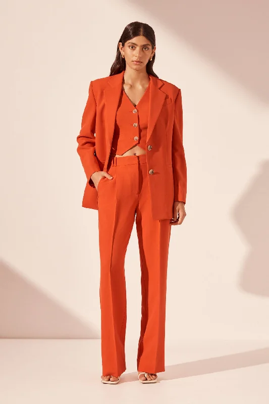 Weekend Style IRENA OVERSIZED TAILORED BLAZER - HIBISCUS