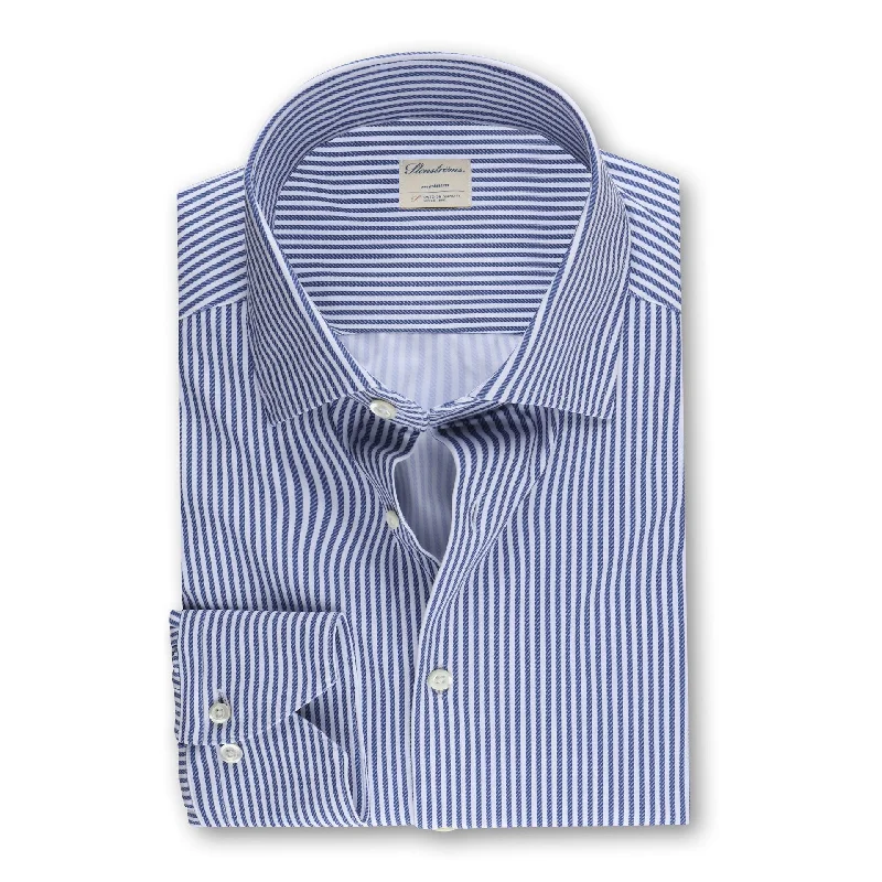 Editorial Design Casual Striped Jersey Stretch Shirt - Stenströms