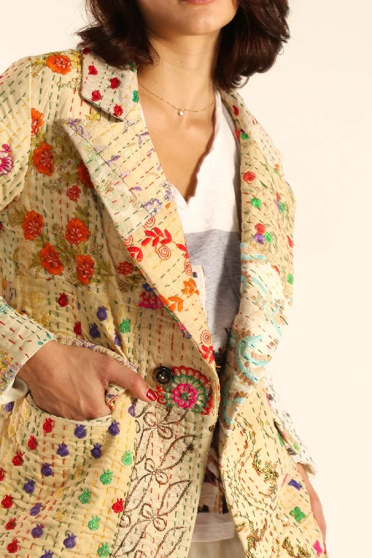 Elegant Comfort EMBROIDERED PATCHWORK JACKET PENNY