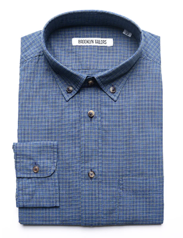 Timeless Comfort BKT10 Slim Casual Shirt in Washed Poplin - Skyline