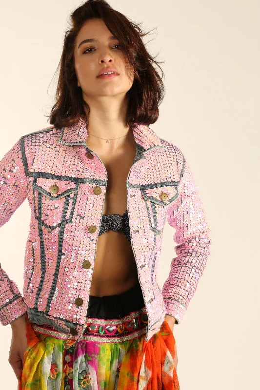 Free Design EMBROIDERED DENIM SEQUIN AMY