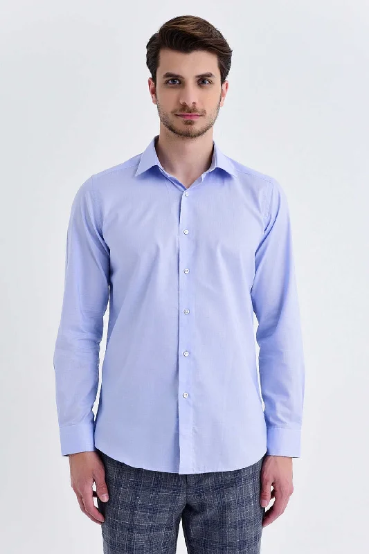 Unique Prints Regular Fit Long Sleeve Cotton Light Blue Casual Shirt