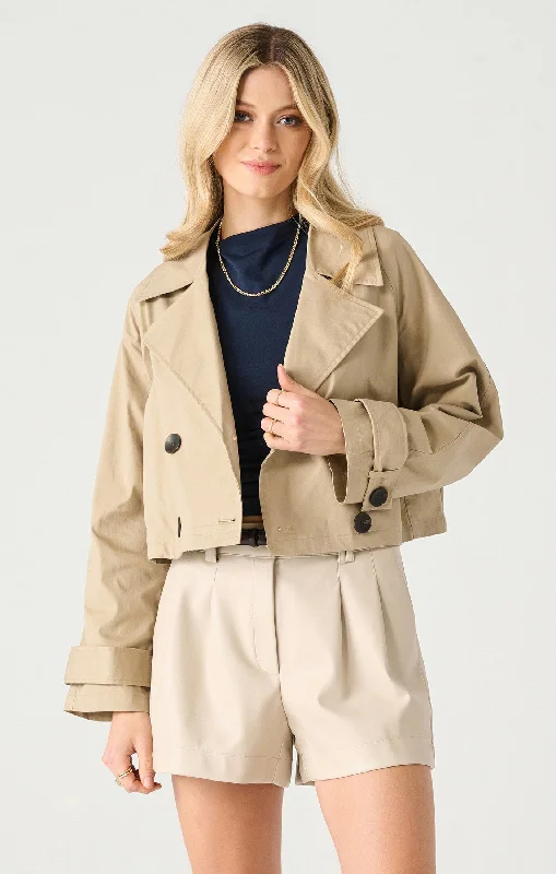 Trendy And Casual Blair Cropped Trench Coat