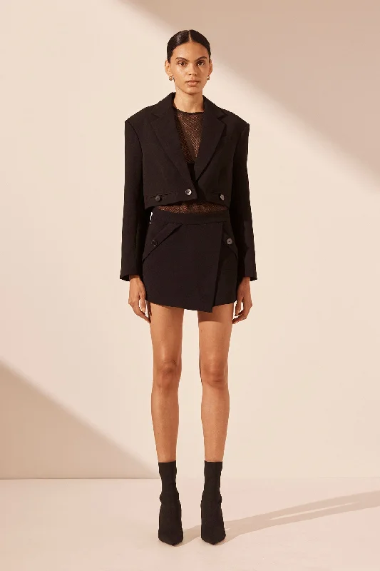 Casual Elegance AMURA CROP BLAZER - BLACK
