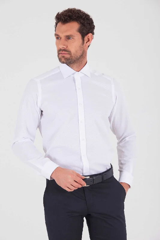 Personalized Wear Regular Fit Long Sleeve Cotton White Casual Shirt