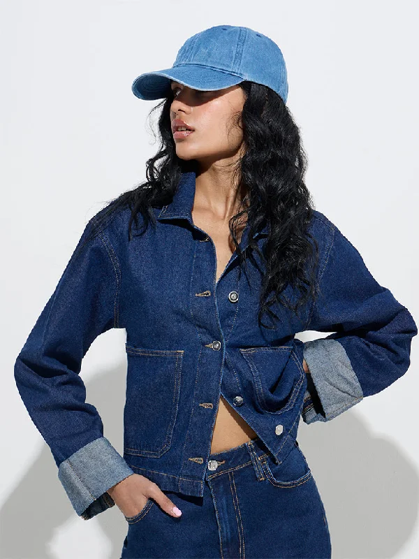 Unique Design Nuon Dark Blue Denim Jacket