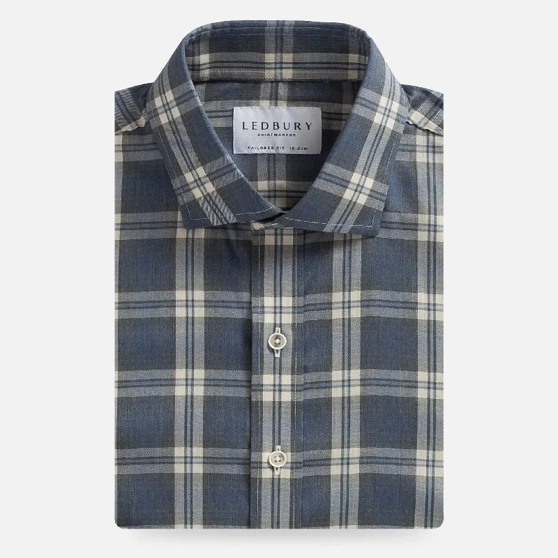 Creative Prints The Smoky Blue Osmond Stretch Plaid Casual Shirt