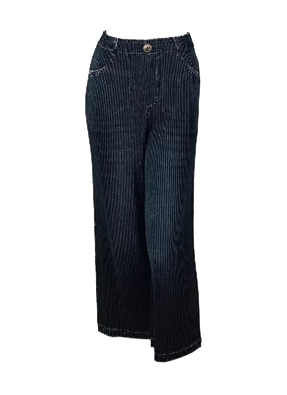 Double-sided Wear D240049 Pleated Straight Pants *Black