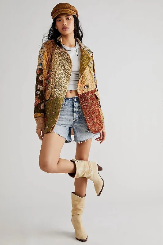 Timeless Comfort PENNY JACKET EMBROIDERED PATCHWORK X FREE PEOPLE