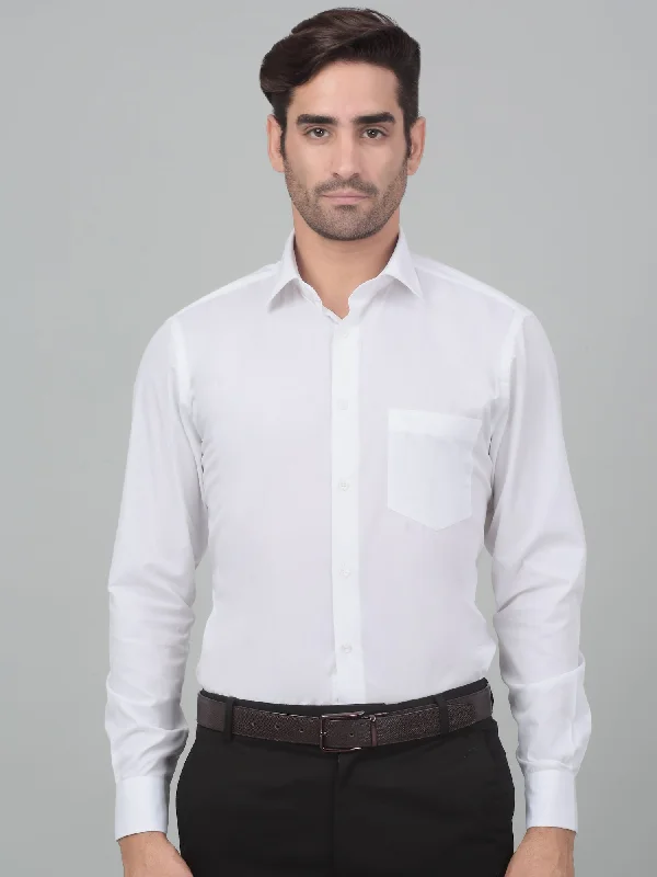 Comfortable Fashion Looks Men's White Formal Plain Full Sleeve Shirt