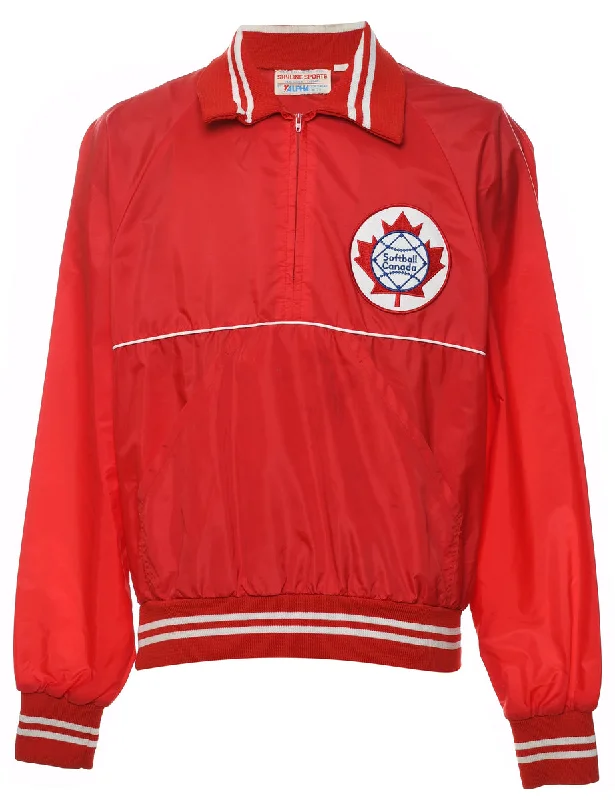 Relaxed Fashion Red & White Canada Design Nylon Jersey - L