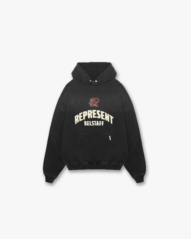 Exquisite Embroidery Represent X Belstaff Flame Phoenix Hoodie - Shadow