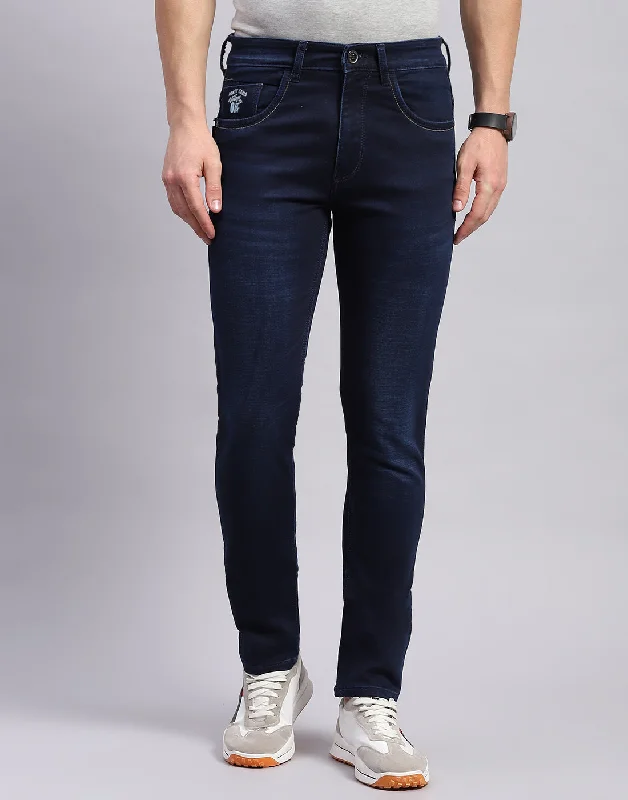 Comfortable And Casual Men Blue Light Wash Skinny Fit Denim