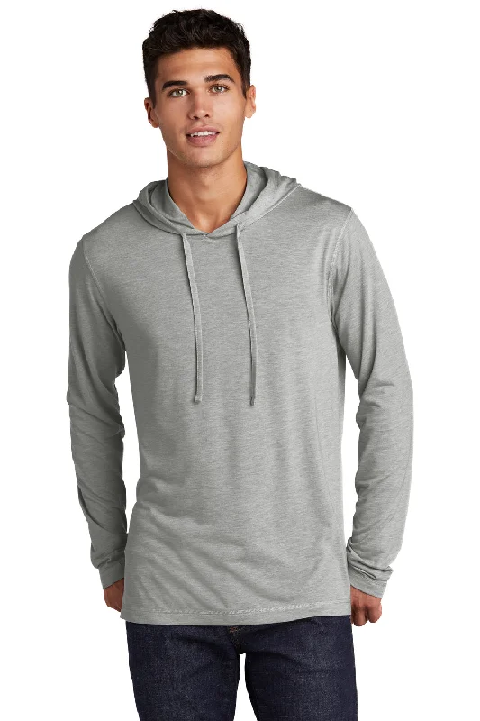 Stunning Fashion Sport-Tek Mens Moisture Wicking Long Sleeve Hooded T-Shirt Hoodie - Heather Light Grey