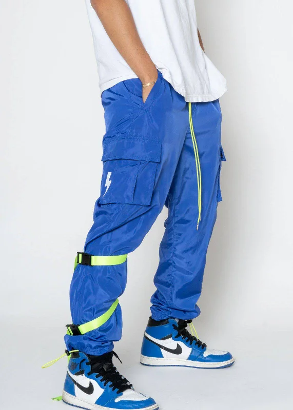 Comfy Chic Wear Blank State Men's Swishy Utility Cargo Pants in Royal Blue
