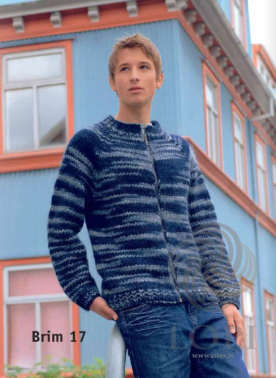 Romantic Temperament Brim (Wave) Mens Wool Cardigan