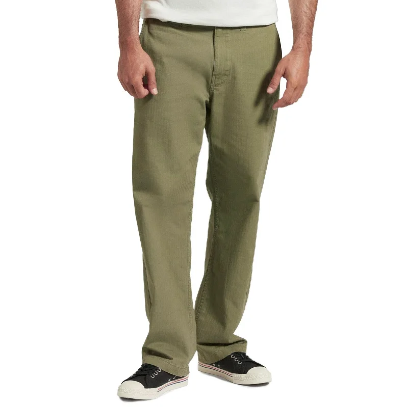Urban Chic Brixton Surplus Herringbone Trouser Pants - Olive Surplus