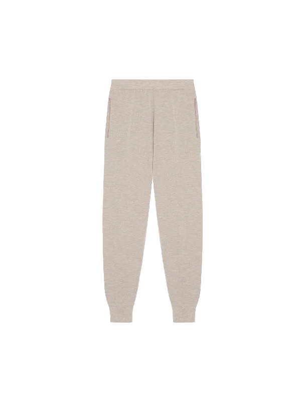 Everyday Style Mens DNA Regenerative Merino Wool Track Pants—stone marl
