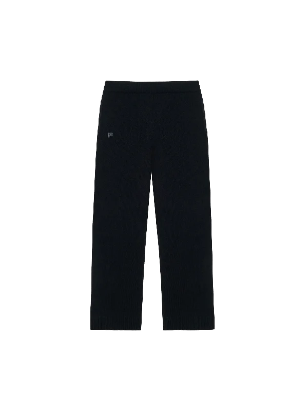 Cozy Shirts Archive Mens Recycled Cashmere Loose Track Pants—black