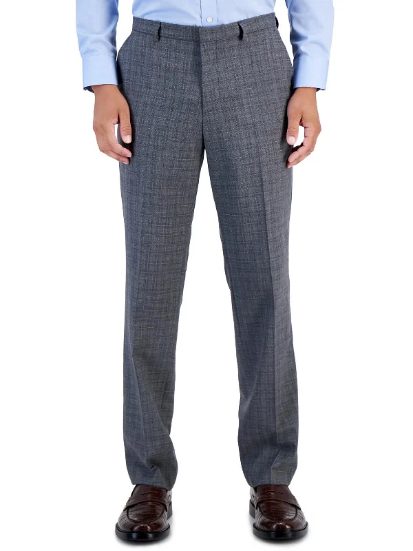 Effortless Outfits Mens Wool Blend Plaid Dress Pants