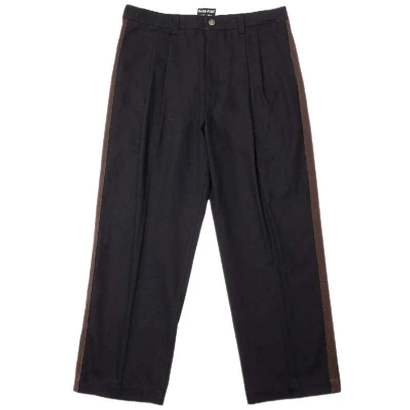 Versatile Style Passport Leagues Club Side Stripe Pants - Black/Brown