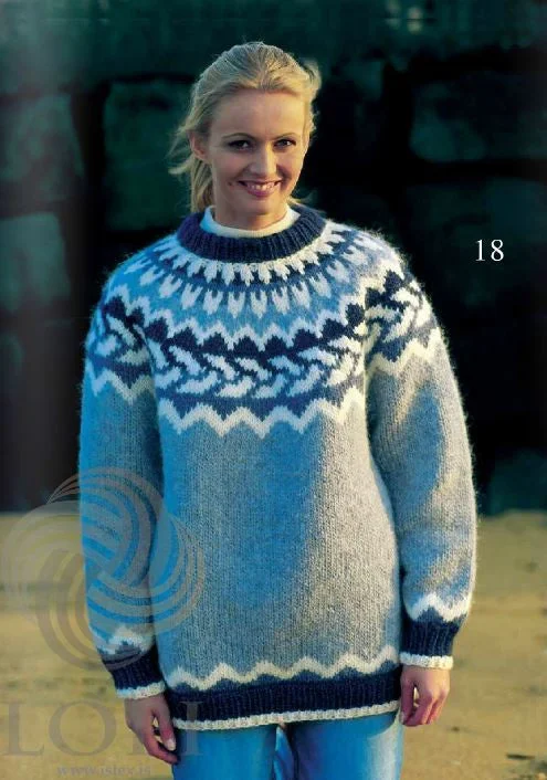 Cute Design Saklaus (Innocent) Women Wool Sweater Light Blue