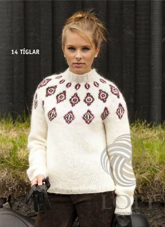 Luxury Style Tíglar (Clubs) Women Wool Sweater White